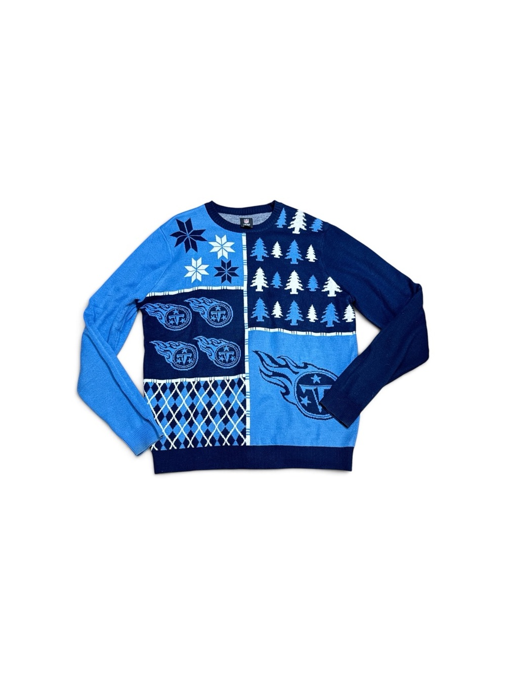 NFL Tennessee Titans Ugly Christmas Sweater Mens XL Blue Team Apparel Holiday
